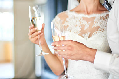 Tenderness of the bride and groom