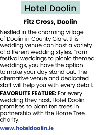 Hotel Doolin Fitz Cross, Doolin Nestled in the charming village of Doolin in County Clare, this wedding venue can hos...