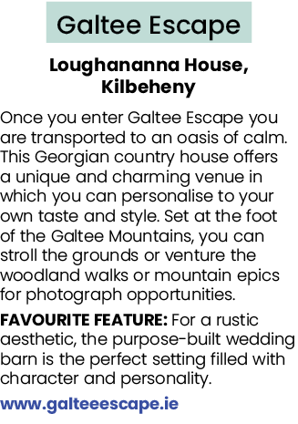 Galtee Escape Loughananna House, Kilbeheny Once you enter Galtee Escape you are transported to an oasis of calm. This...