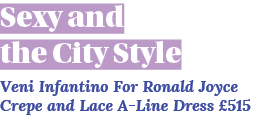 Sexy and the City Style Veni Infantino For Ronald Joyce Crepe and Lace A Line Dress £515