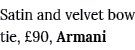 Satin and velvet bow tie,  90, Armani