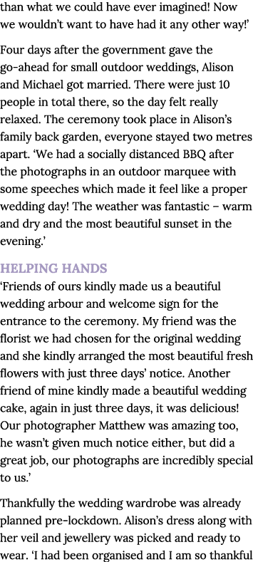 than what we could have ever imagined  Now we wouldn t want to have had it any other way   Four days after the govern   