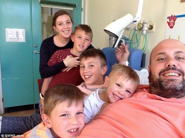 groom who nearly died in hospital bed