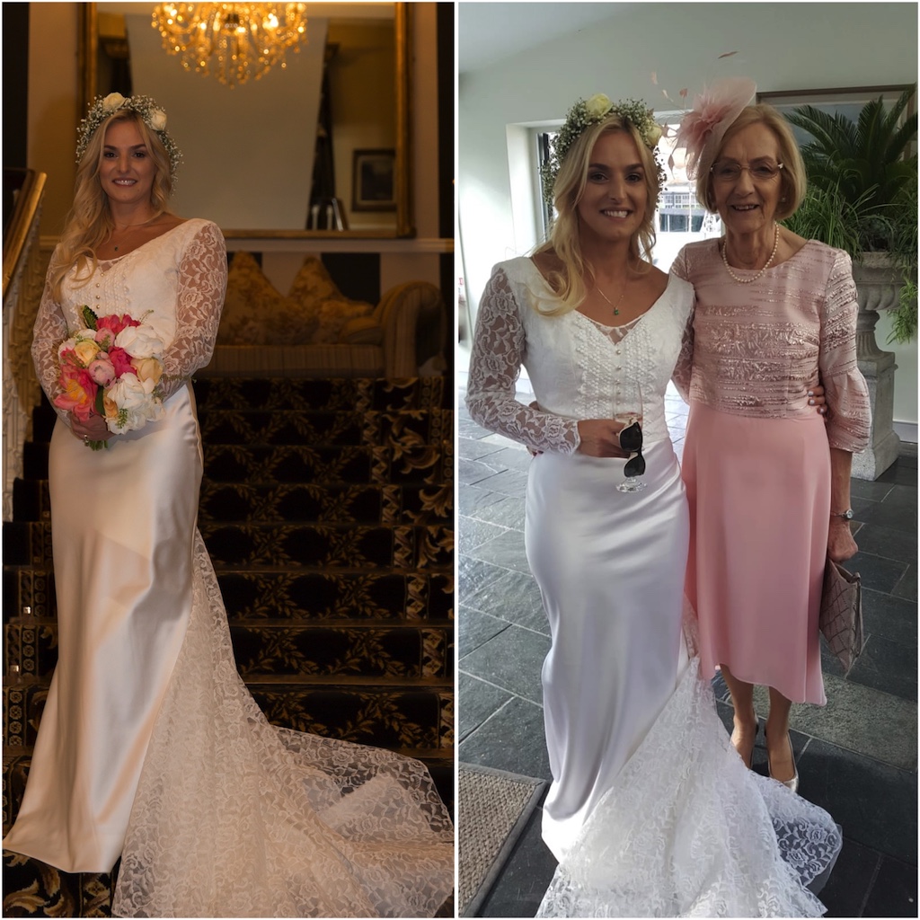 Irish bride wear mum's wedding dress
