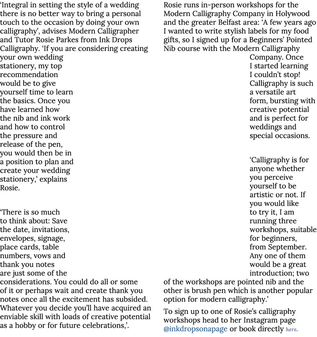 ‘Integral in setting the style of a wedding there is no better way to bring a personal touch to the occasion by doing...