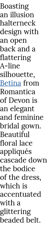 Boasting an illusion halterneck design with an open back and a flattering A line silhouette, Betina from Romantica of...