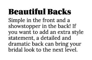 Beautiful Backs Simple in the front and a showstopper in the back  If you want to add an extra style statement, a det   