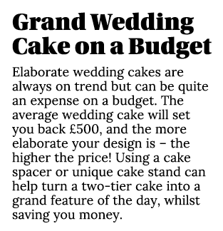 Grand Wedding Cake on a Budget Elaborate wedding cakes are always on trend but can be quite an expense on a budget  T   
