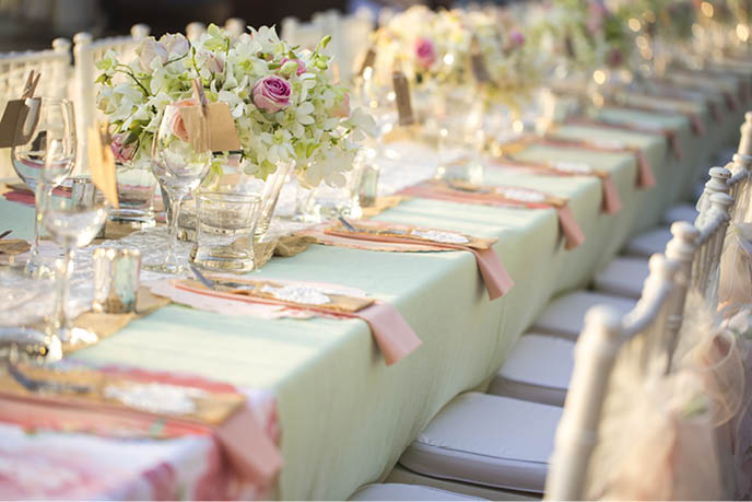 Table setting for an wedding reception