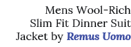 Mens Wool-Rich Slim Fit Dinner Suit Jacket by Remus Uomo