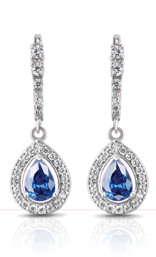 Jewelry  Silver earrings with sapphires