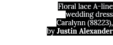 Floral lace A-line wedding dress Caralynn (88223), by Justin Alexander 