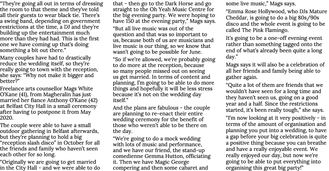  They re going all out in terms of dressing the room to that theme and they ve told all their guests to wear black ti   