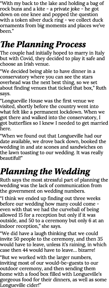  With my back to the lake and holding a bag of rock buns and a kite - a private joke - he got down on one knee and po   