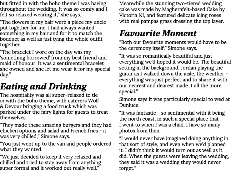 but fitted in with the boho theme I was having throughout the wedding  It was so comfy and I felt so relaxed wearing    