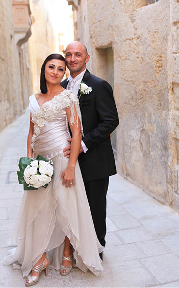Valletta   Malta - 04 26 2012 : Charming Maltese couple in wedding day