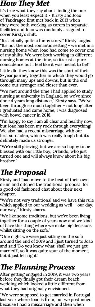 How They Met It s true what they say about finding the one when you least expect it - Kirsty and Joao of Tandragee fi   