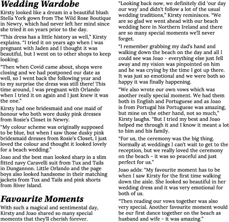 Wedding Wardobe Kirsty looked like a dream in a beautiful blush Stella York gown from The Wild Rose Boutique in Newry   