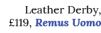 Leather Derby,  119, Remus Uomo