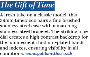 The Gift of Time A fresh take on a classic model, this 39mm timepiece pairs a fine brushed stainless steel case with    