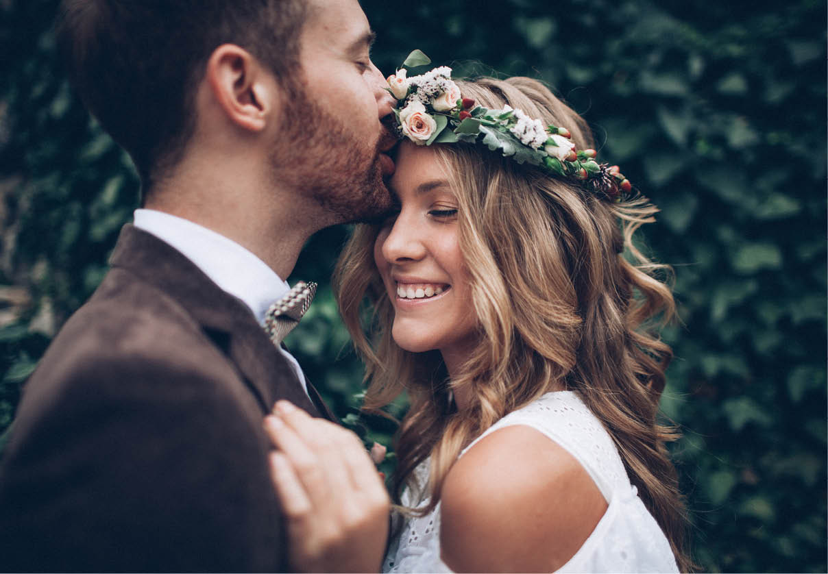 Amazing smiling wedding couple  Pretty bride and stylish groom 