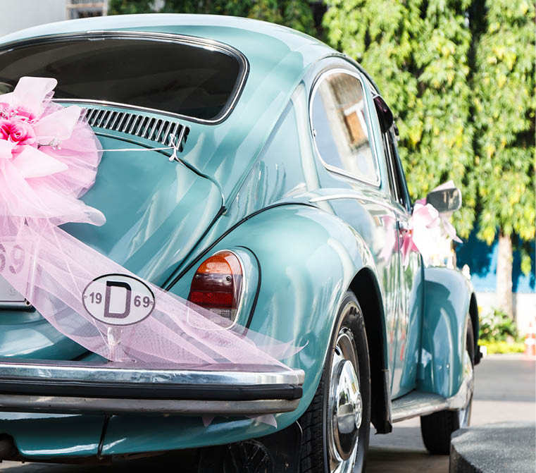 THAILAND MAY 26: Green wedding car park at hotel on may 26 2014 in Songkhla Thailand