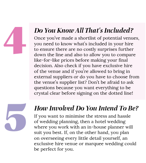  ,Do You Know All That s Included  Once you ve made a shortlist of potential venues, you need to know what s included   