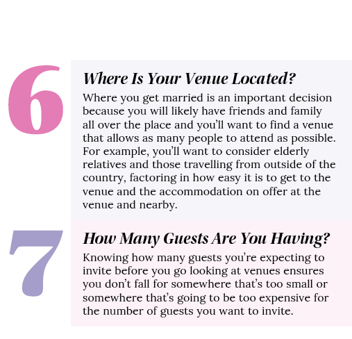  ,Where Is Your Venue Located  Where you get married is an important decision because you will likely have friends an   