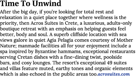 Time To Unwind After the big day, if you re looking for total rest and relaxation in a quiet place together where wel   