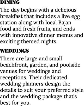 Dining The day begins with a delicious breakfast that includes a live egg station along with local Bajan food and fre   