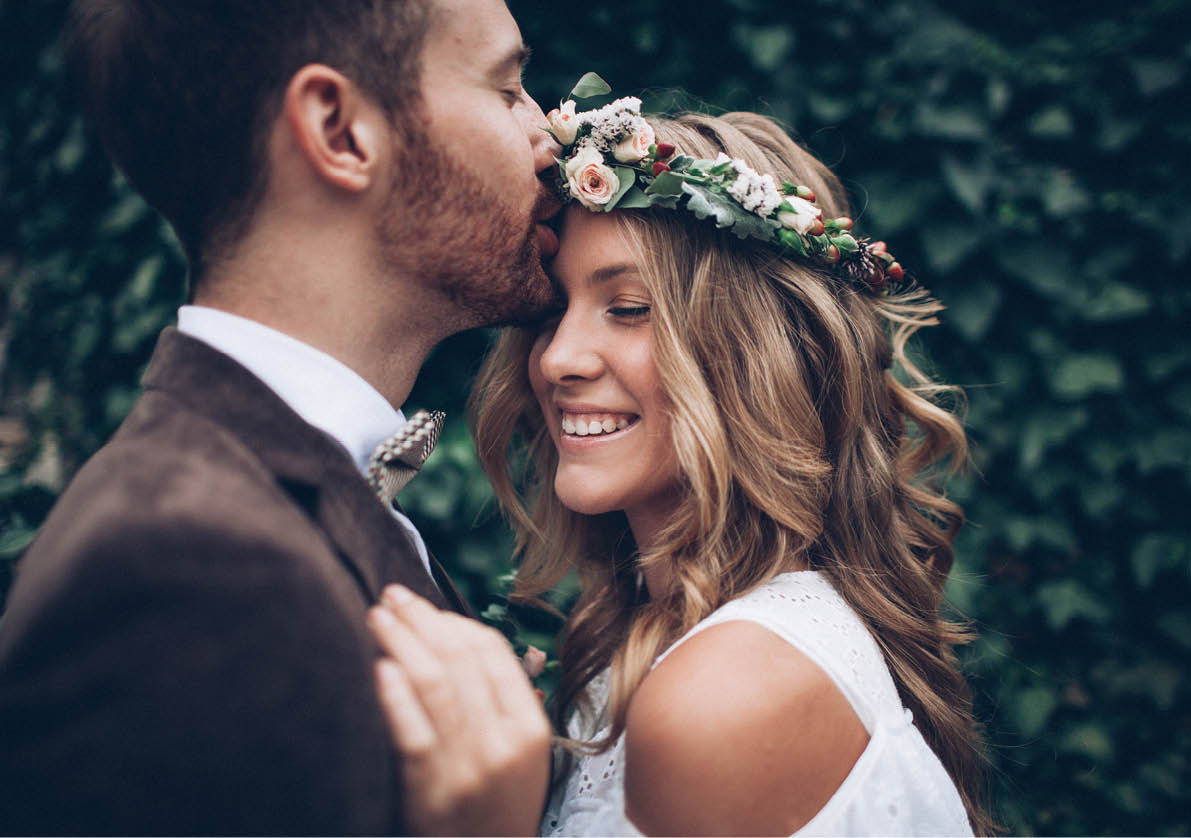 Amazing smiling wedding couple  Pretty bride and stylish groom 