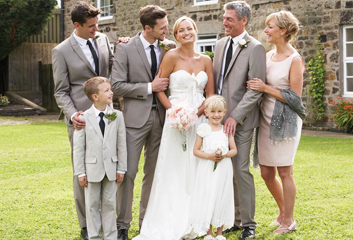 Family Group At Wedding