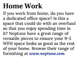 Home Work If you work from home, do you have a dedicated office space? Is this a space that could do with an overhaul...