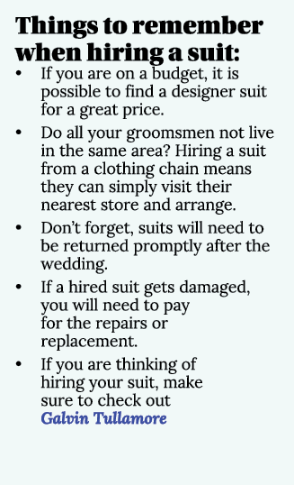 Things to remember when hiring a suit:   If you are on a budget, it is possible to find a designer suit for a great p   