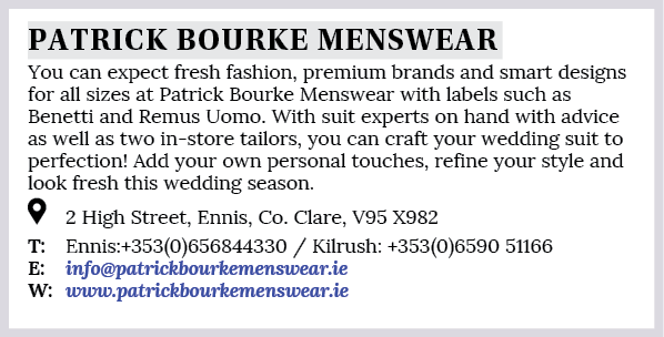 PATRICK BOURKE MENSWEAR You can expect fresh fashion, premium brands and smart designs for all sizes at Patrick Bourk   