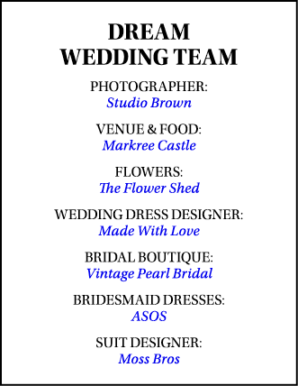 DREAM WEDDING TEAM PHOTOGRAPHER: Studio Brown VENUE & FOOD: Markree Castle FLOWERS: The Flower Shed WEDDING DRESS DES   