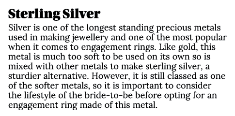 Sterling Silver Silver is one of the longest standing precious metals used in making jewellery and one of the most po   