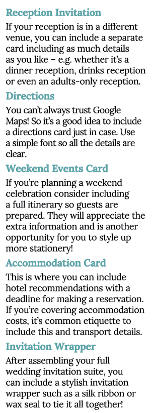 Reception Invitation If your reception is in a different venue, you can include a separate card including as much det   