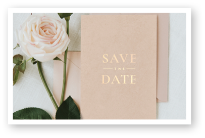 Botanical wedding invitation card mockup