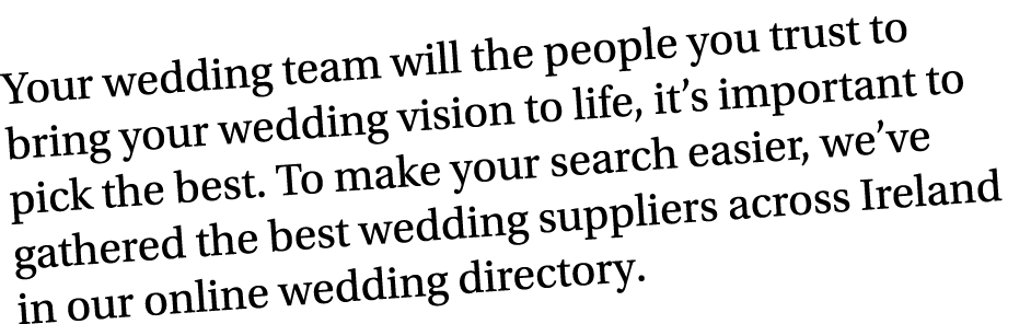 Your wedding team will the people you trust to bring your wedding vision to life, it s important to pick the best  To   