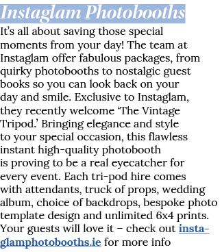 Instaglam Photobooths It s all about saving those special moments from your day  The team at Instaglam offer fabulous   