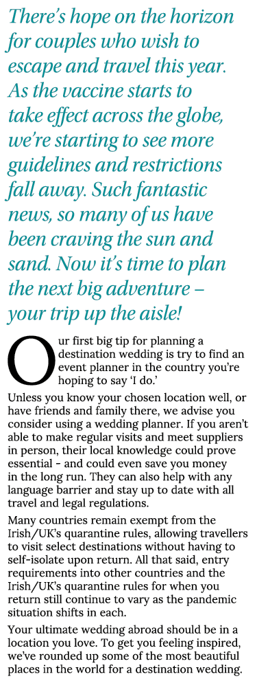 There s hope on the horizon for couples who wish to escape and travel this year  As the vaccine starts to take effect   
