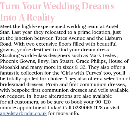 Turn Your Wedding Dreams Into A Reality Meet the highly-experienced wedding team at Angel Star  Last year they reloca   