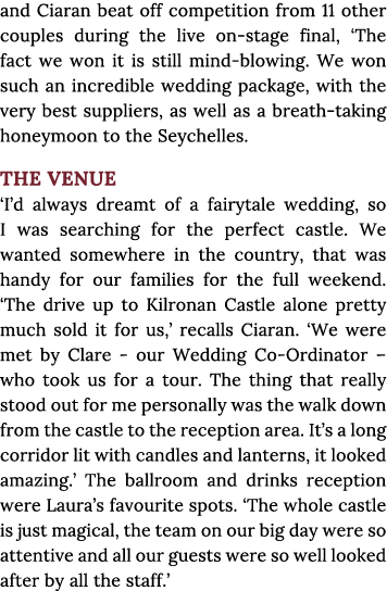 and Ciaran beat off competition from 11 other couples during the live on-stage final,  The fact we won it is still mi   