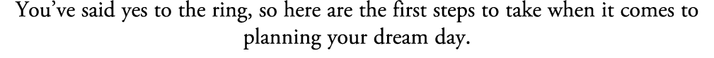 You’ve said yes to the ring, so here are the first steps to take when it comes to planning your dream day.