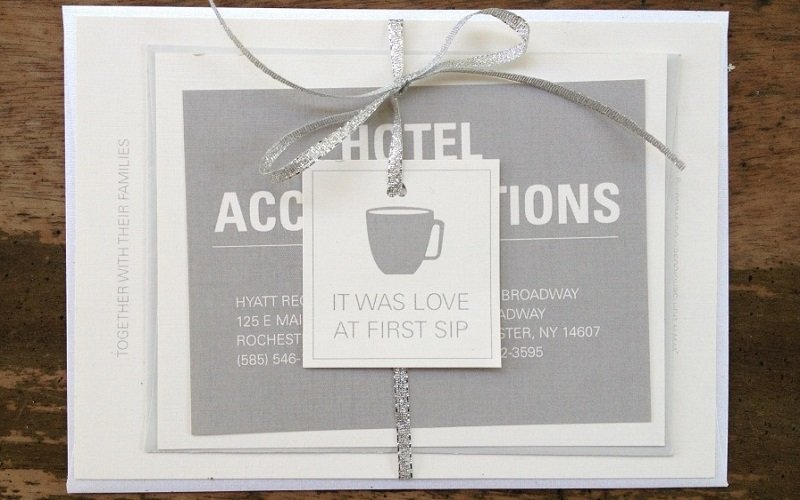 coffee themed wedding invitation