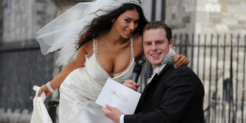 Georgia Salpa dressed up as bride