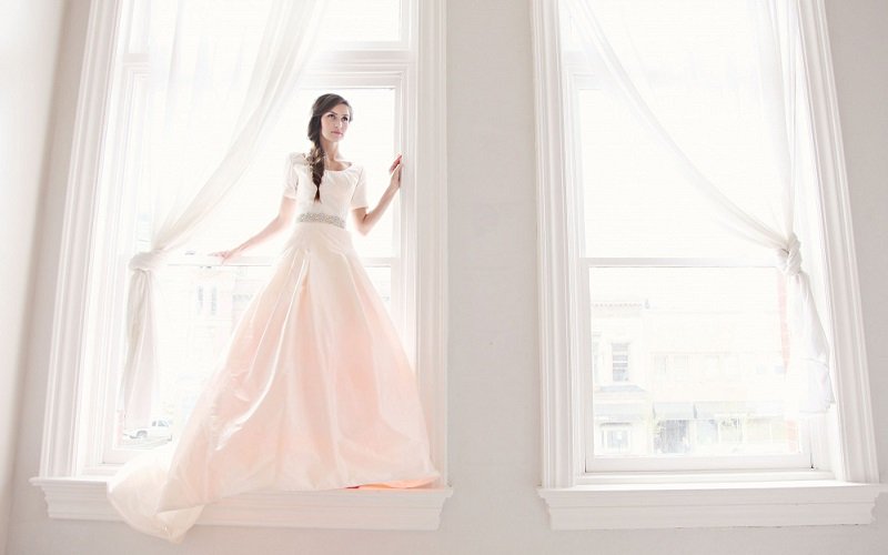 pink wedding dress