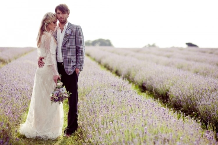 grey and lavender winter wedding