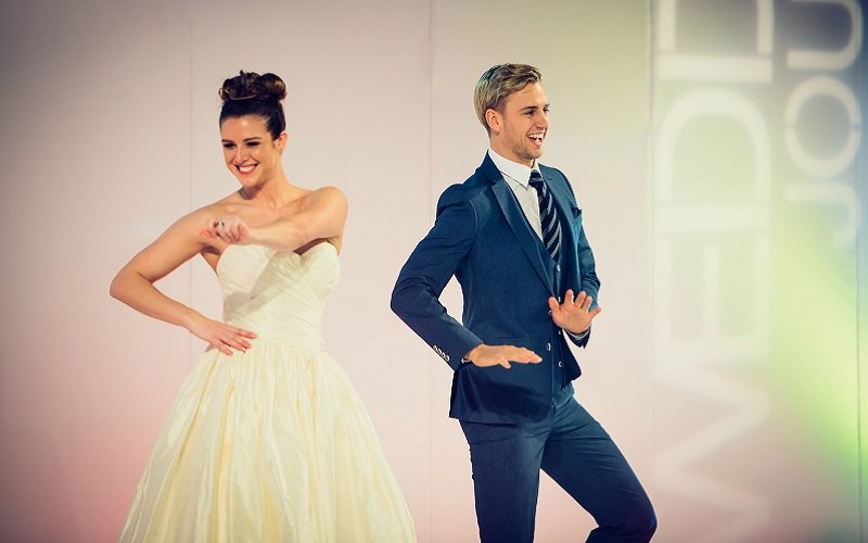 bride and groom dancing at the Wedding Journal Show